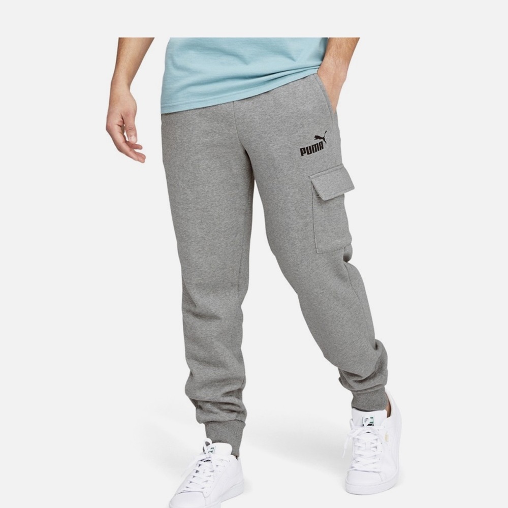 Puma Light Gray Cargo Jogger Sweatpants Size M